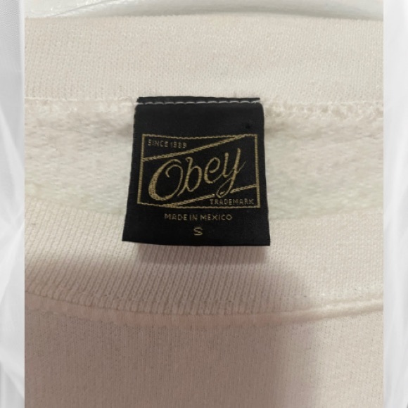 Obey posse white floral crew neck sweater - Picture 4 of 4